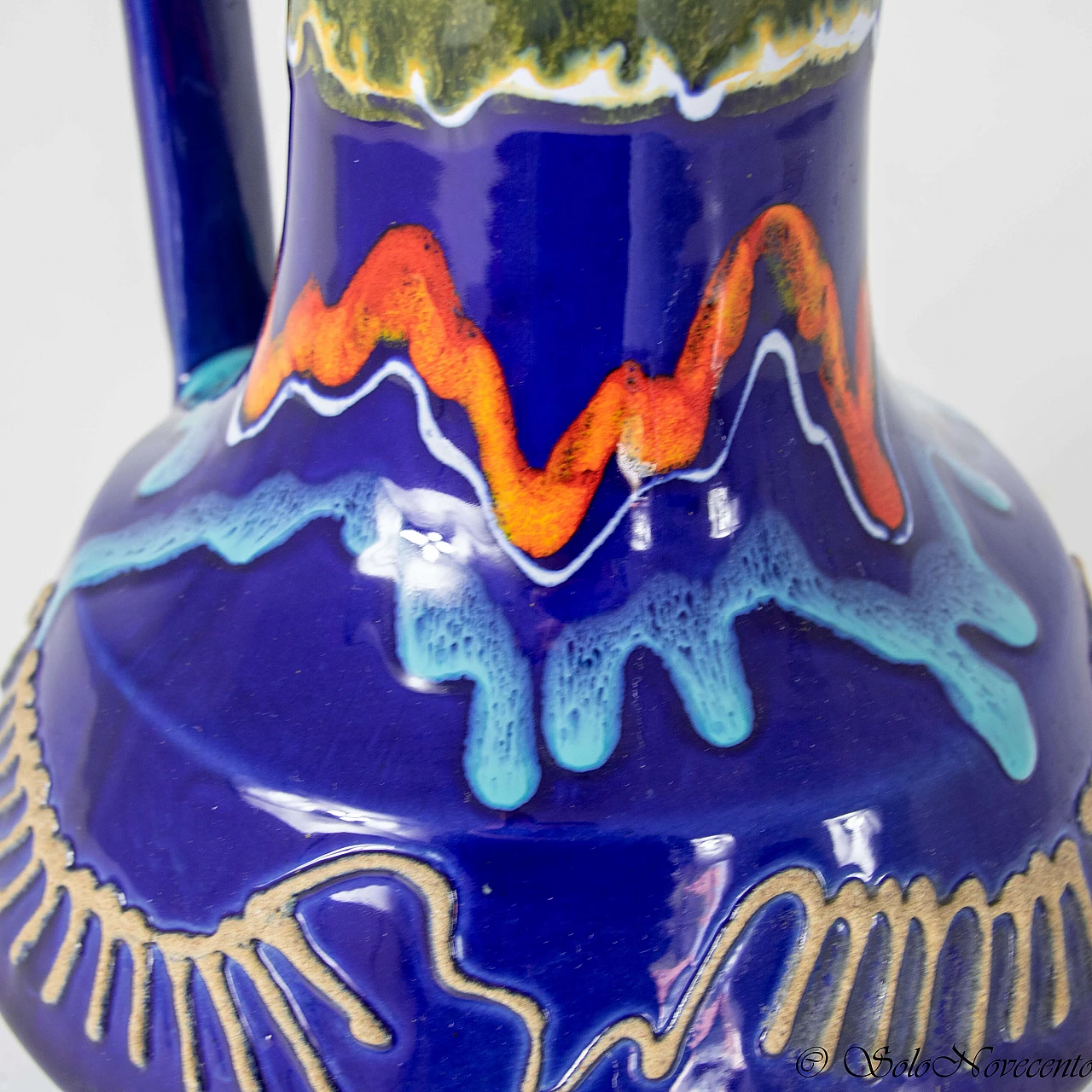 Glazed ceramic pitcher by Roberto Rigon, 1960s 1223937