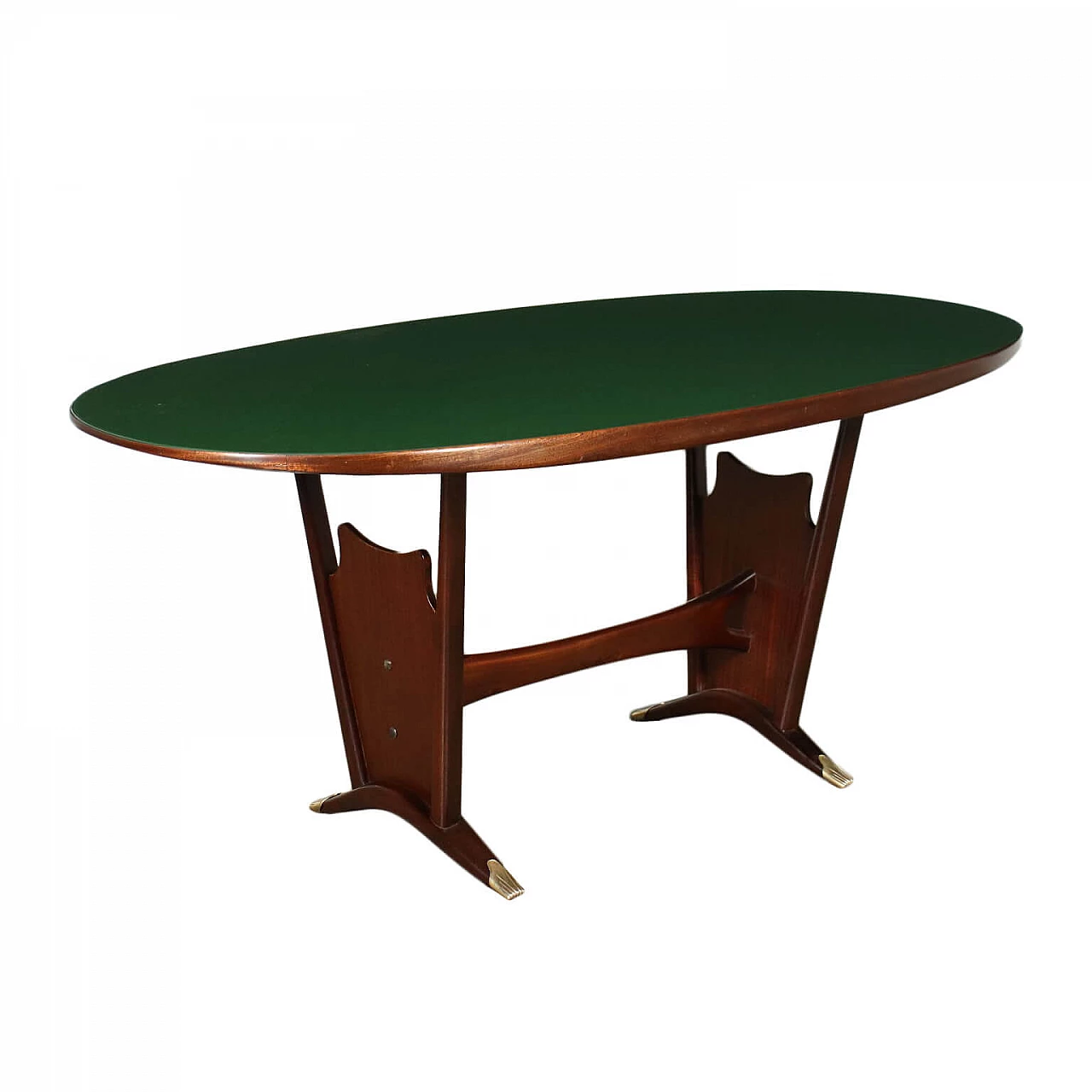 Table in mahogany with glass top, 50s 1223985