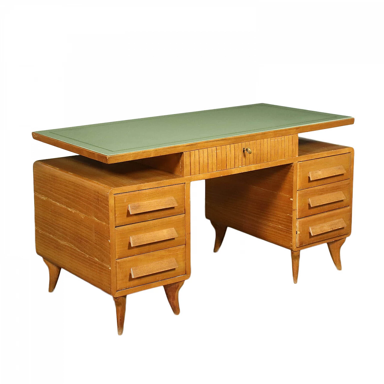 Desk in oak with glass top, 50s 1224017