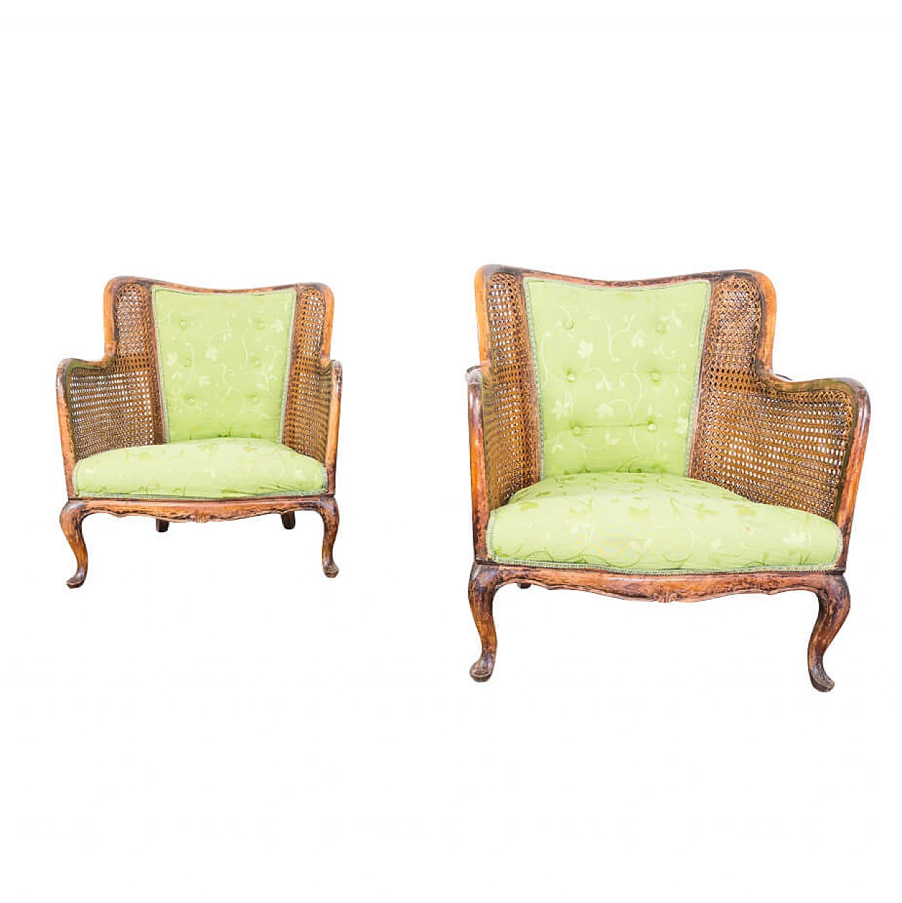 Pair of Bergere armchairs in Vienna straw, 1930s 1224097