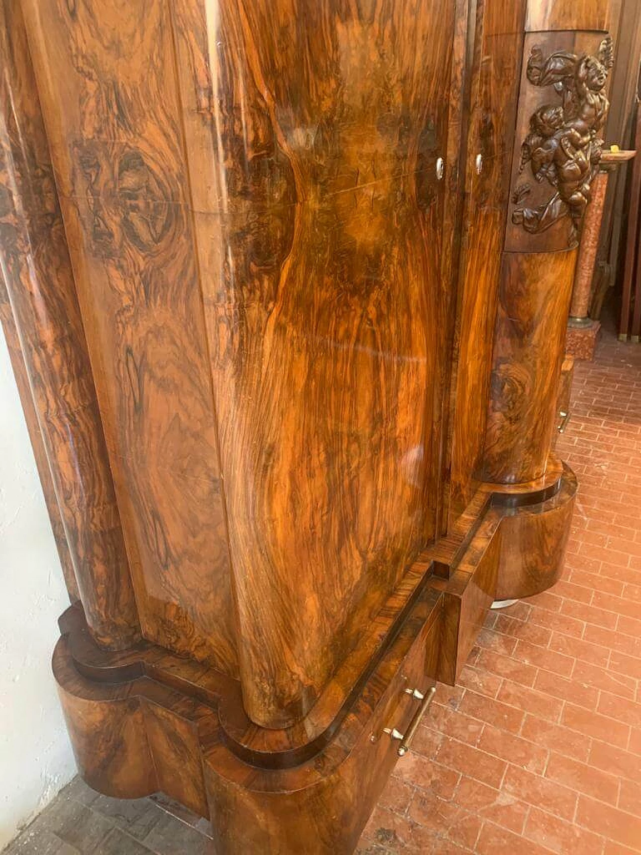 Art Deco walnut and steel wardrobe by Ducrot, 1920s 1224423