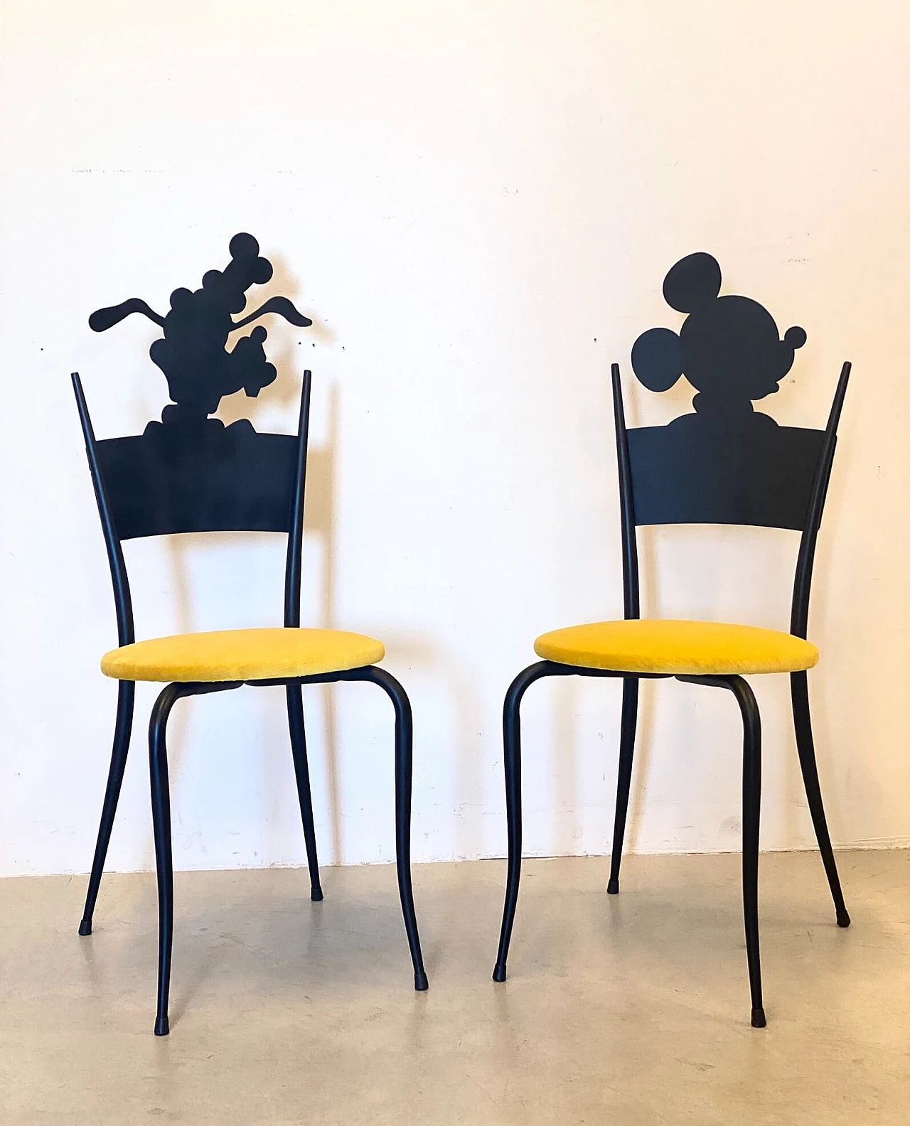 Pair of chairs Mickey Mouse and Pluto, 80s 1224481