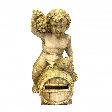 Garden sculpture of putto in concrete, 70s