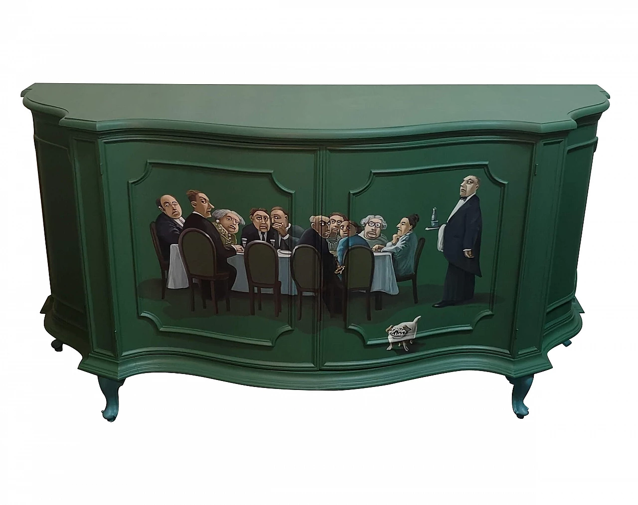 Sideboard homage to Michael Sowa painted by Claudia Corona, 60s 1224709