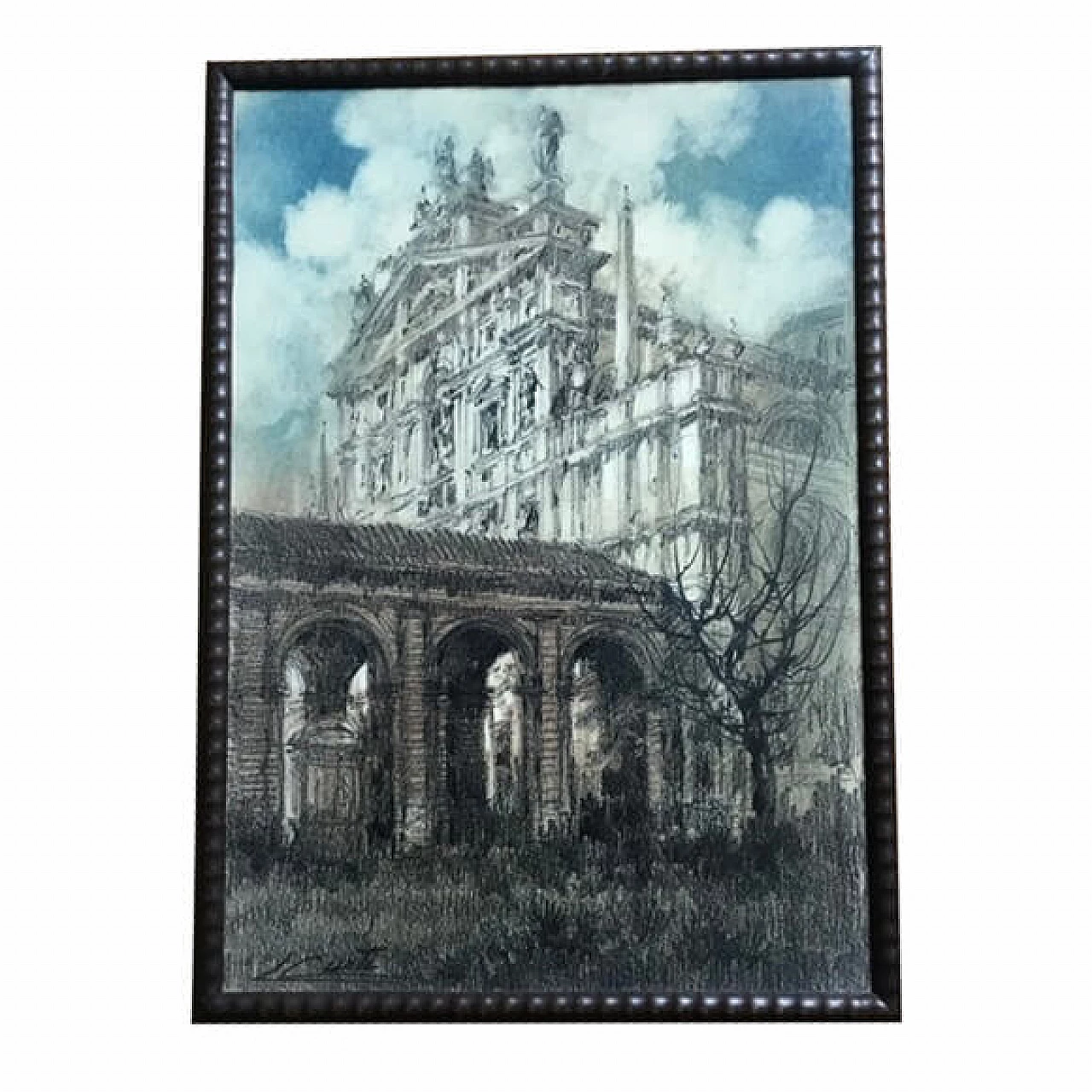 Matita grassa e acquarello Santa Maria presso San Celso di Luigi Curti, anni '40 1224808