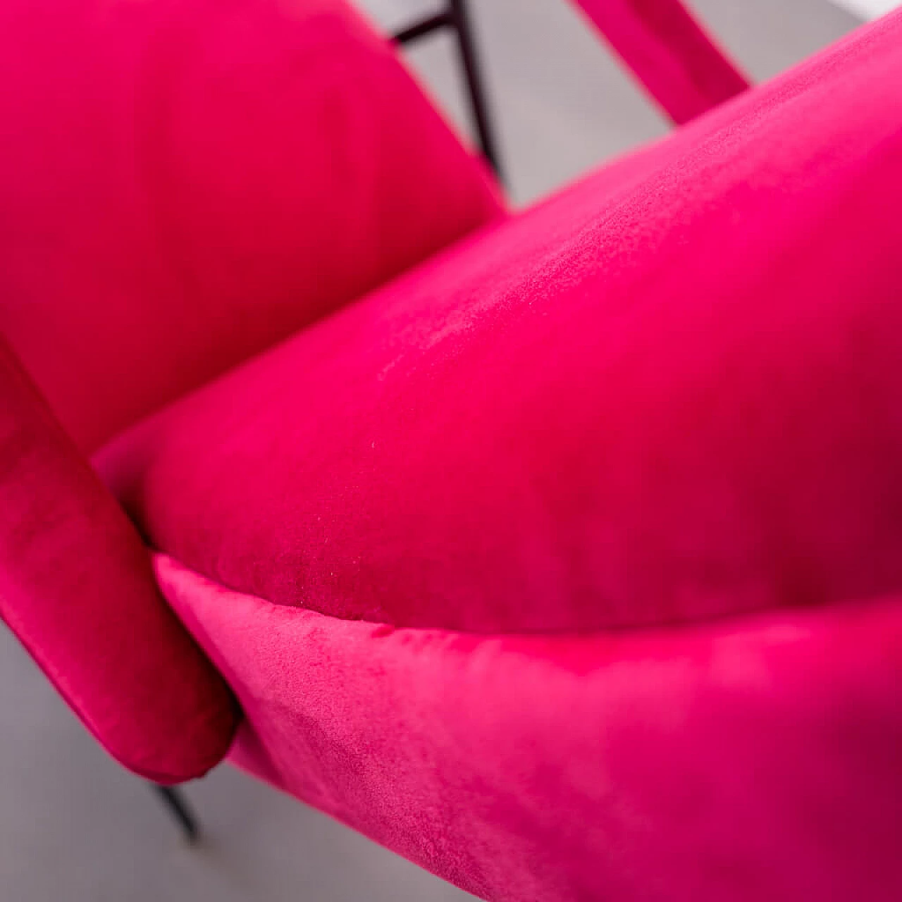 Recliner armchair in red velvet, 1950s 1224981