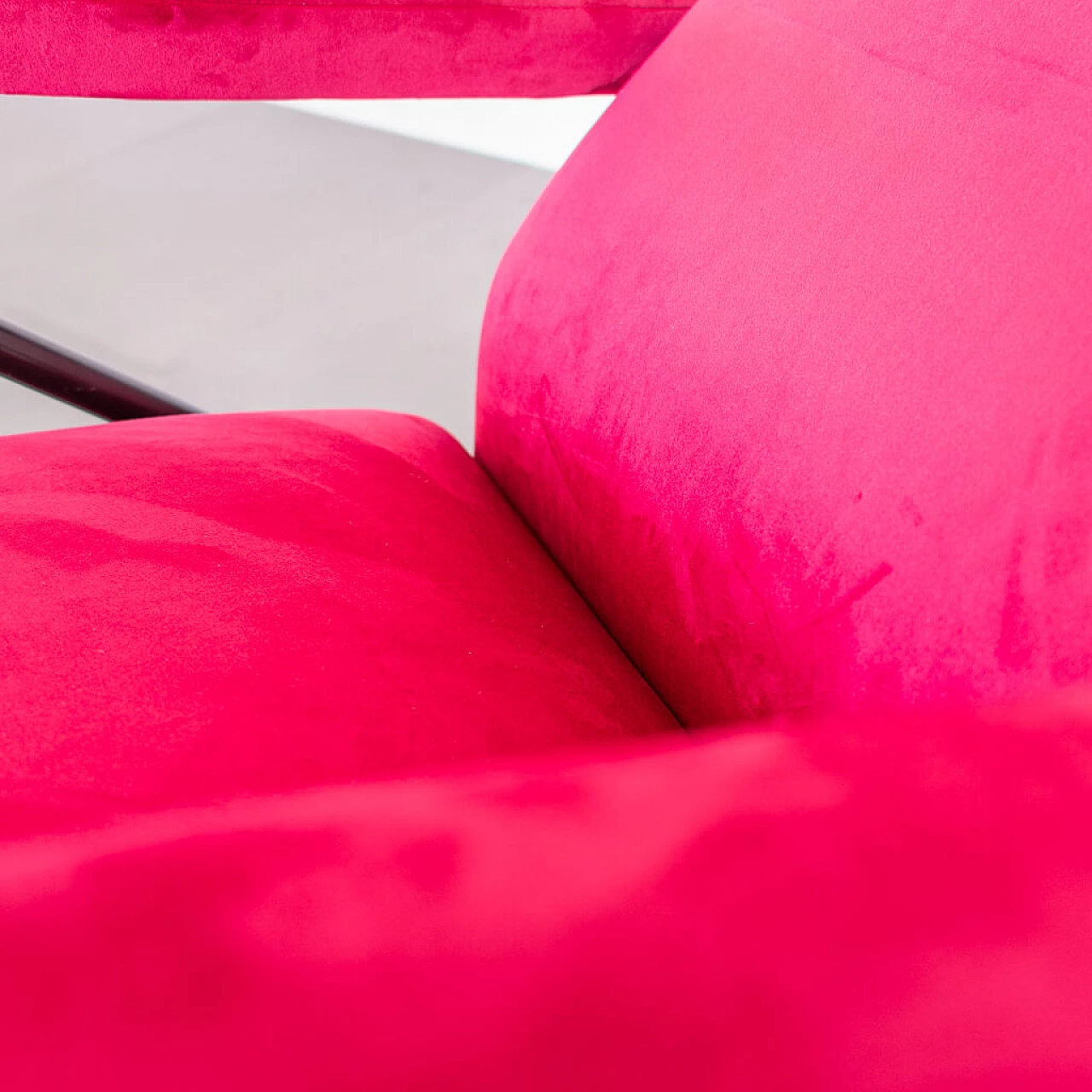 Recliner armchair in red velvet, 1950s 1224983