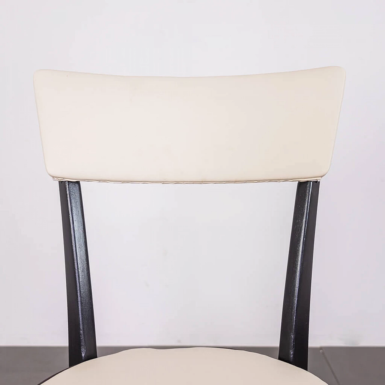 Chair in black wood and skai, 1940s 1225006