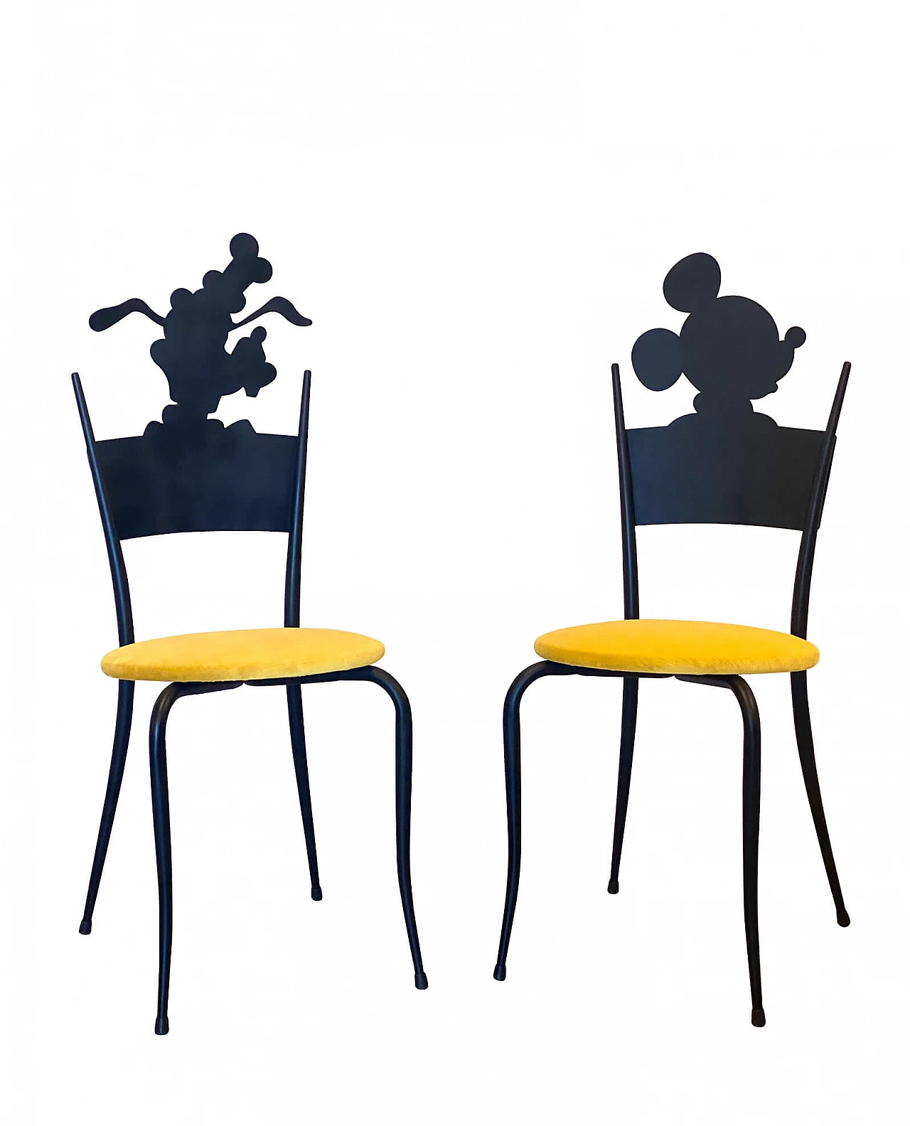 Pair of chairs Mickey Mouse and Pluto, 80s 1225079