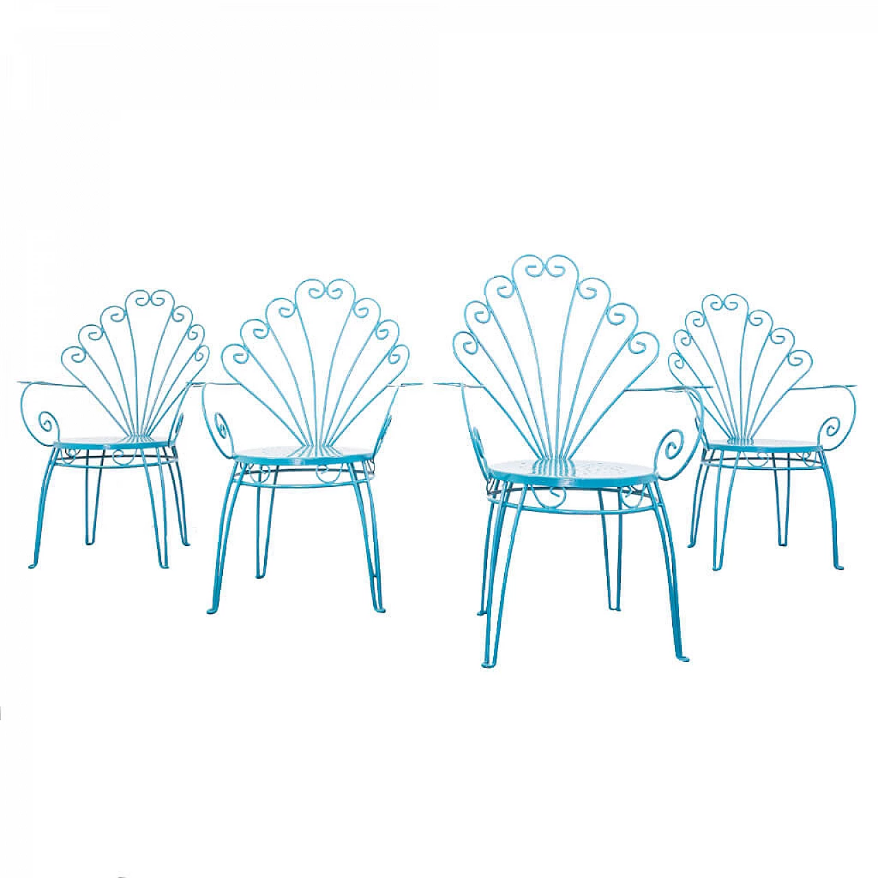 4 Iron garden chairs, 50s 1225097