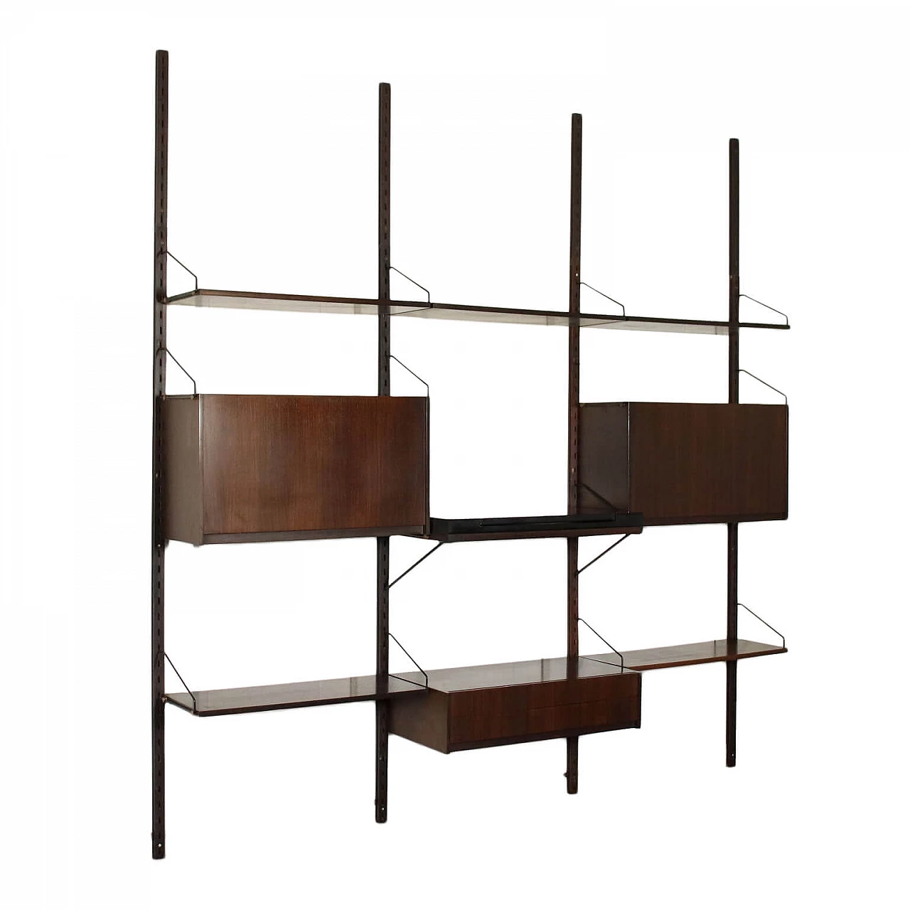 Bookcase in rosewood and metal, 60s 1225195