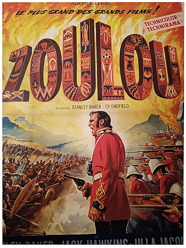 Manifesto cinematografico francese Zoulou, 1964