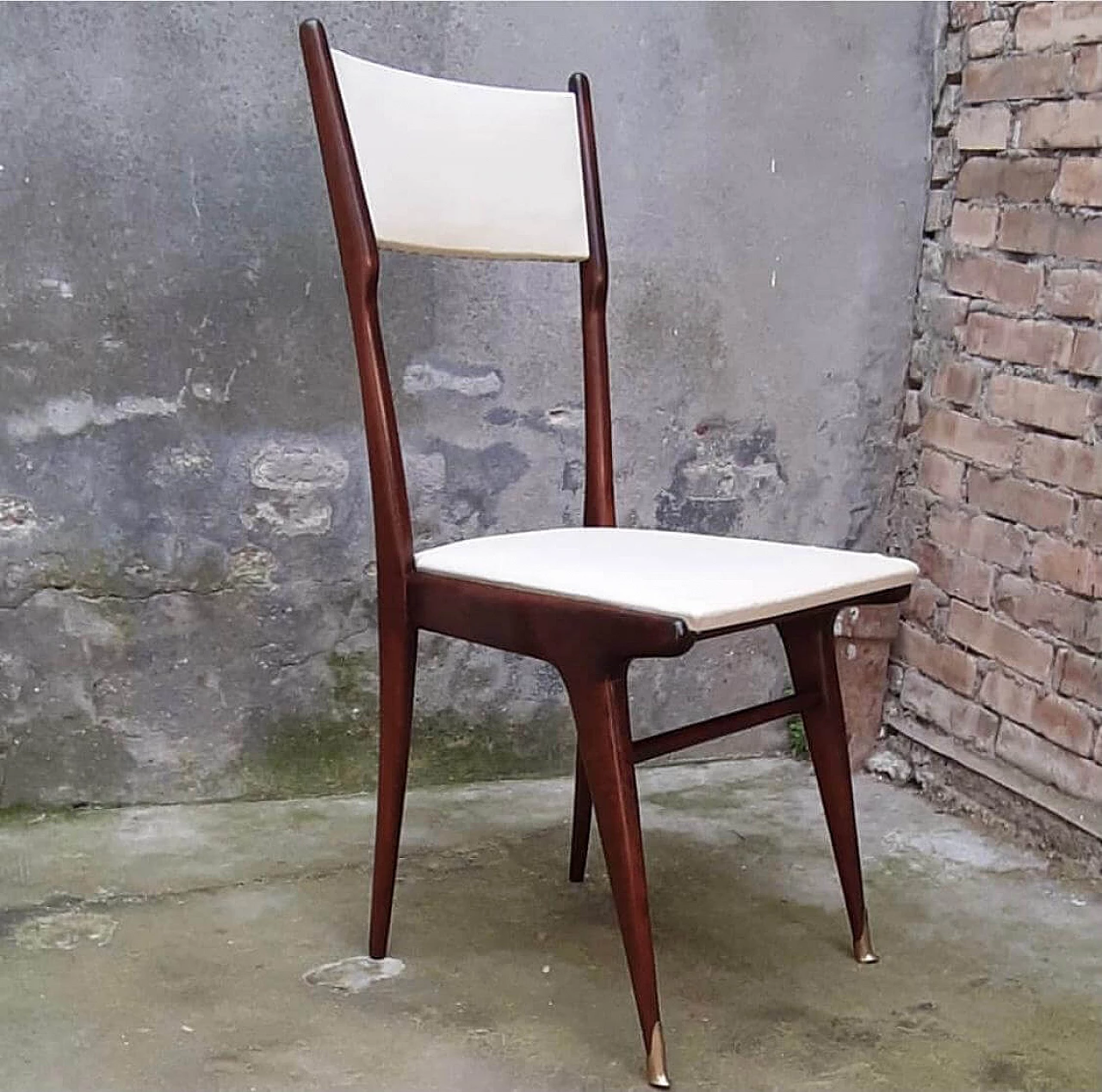 Set of 6 wood and brass chairs attributed to Ico and Luisa Parisi, 50s 1225547