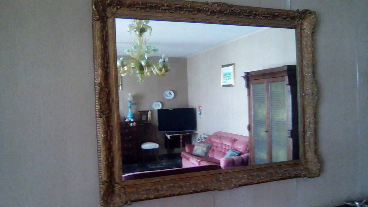 Specchio con cornice in legno, anni '60 1225563