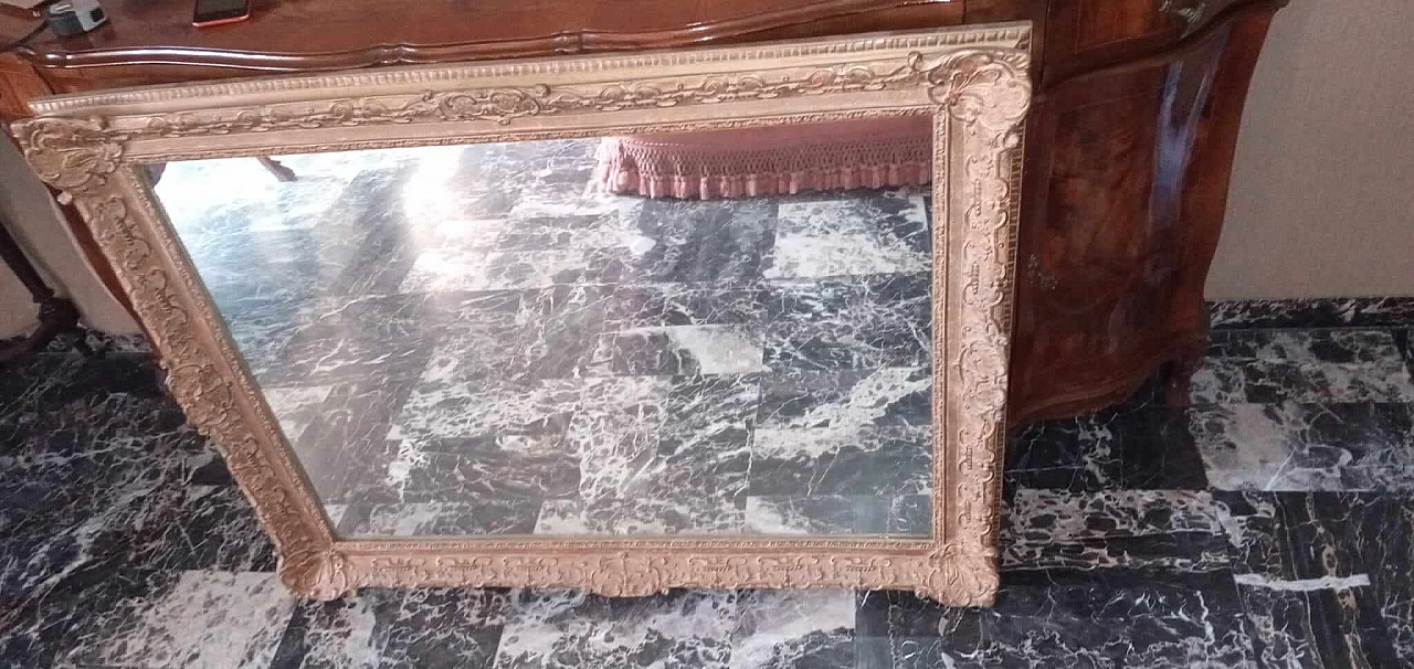 Specchio con cornice in legno, anni '60 1225576