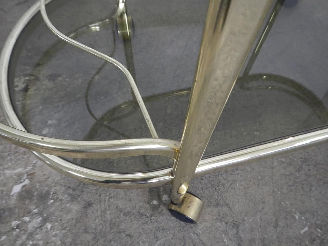 Trolley in brass and smoked glass, 1970s 1225688