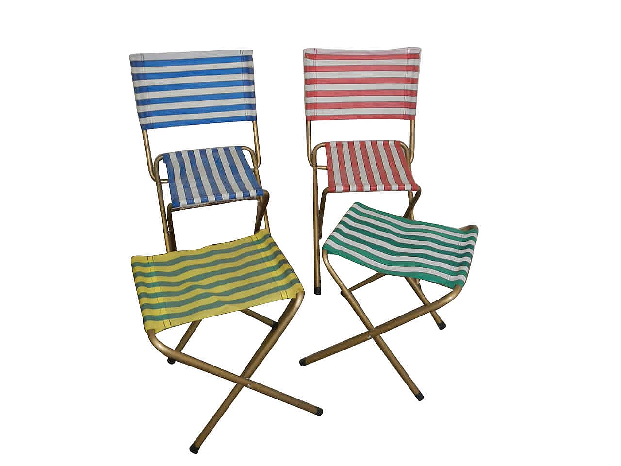 Set di 4 Sedie da giardino pieghevoli per bambino, anni '70 1225742