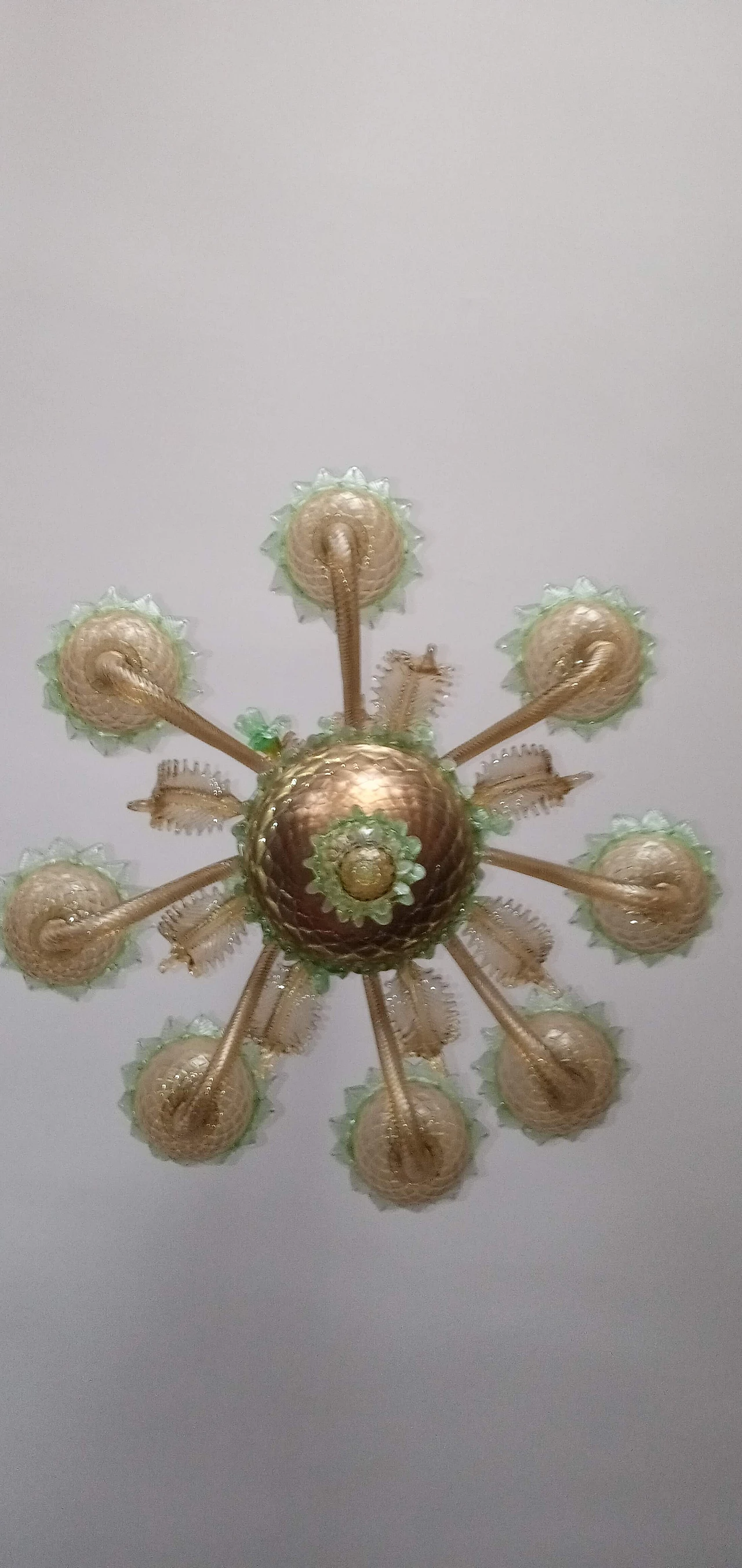 Coppia di lampadari in vetro soffiato di Murano, anni '60 1225922