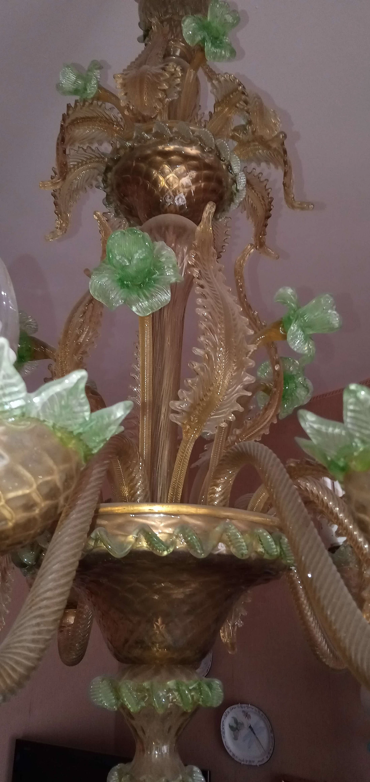 Coppia di lampadari in vetro soffiato di Murano, anni '60 1225929