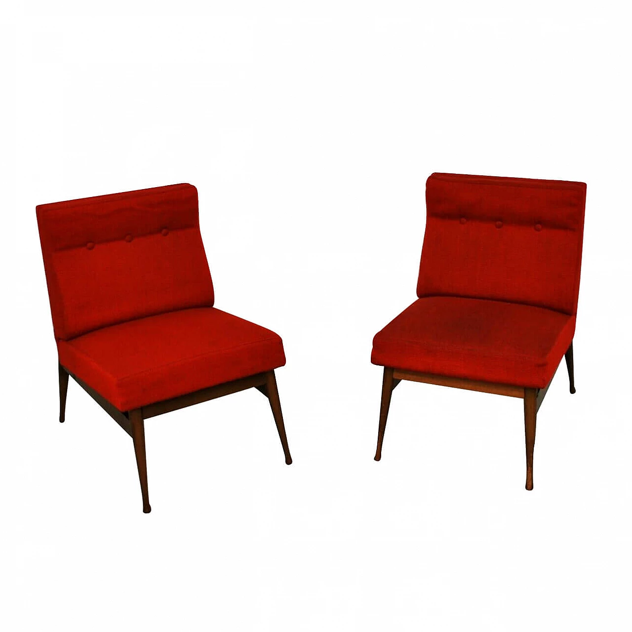 Pair of armchairs in wood and fabric by Reguitti, 50s 1226129