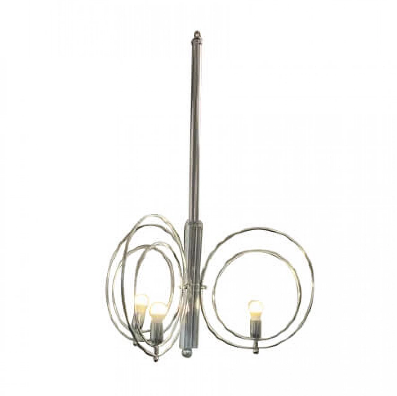 Ceiling lamp with steel circles, 70s 1226361