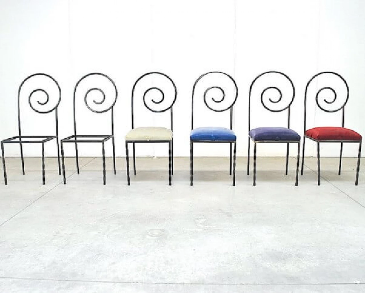 6 Suspiral chairs by Luigi Serafini for Sawary & Moroni, 80s 1226439
