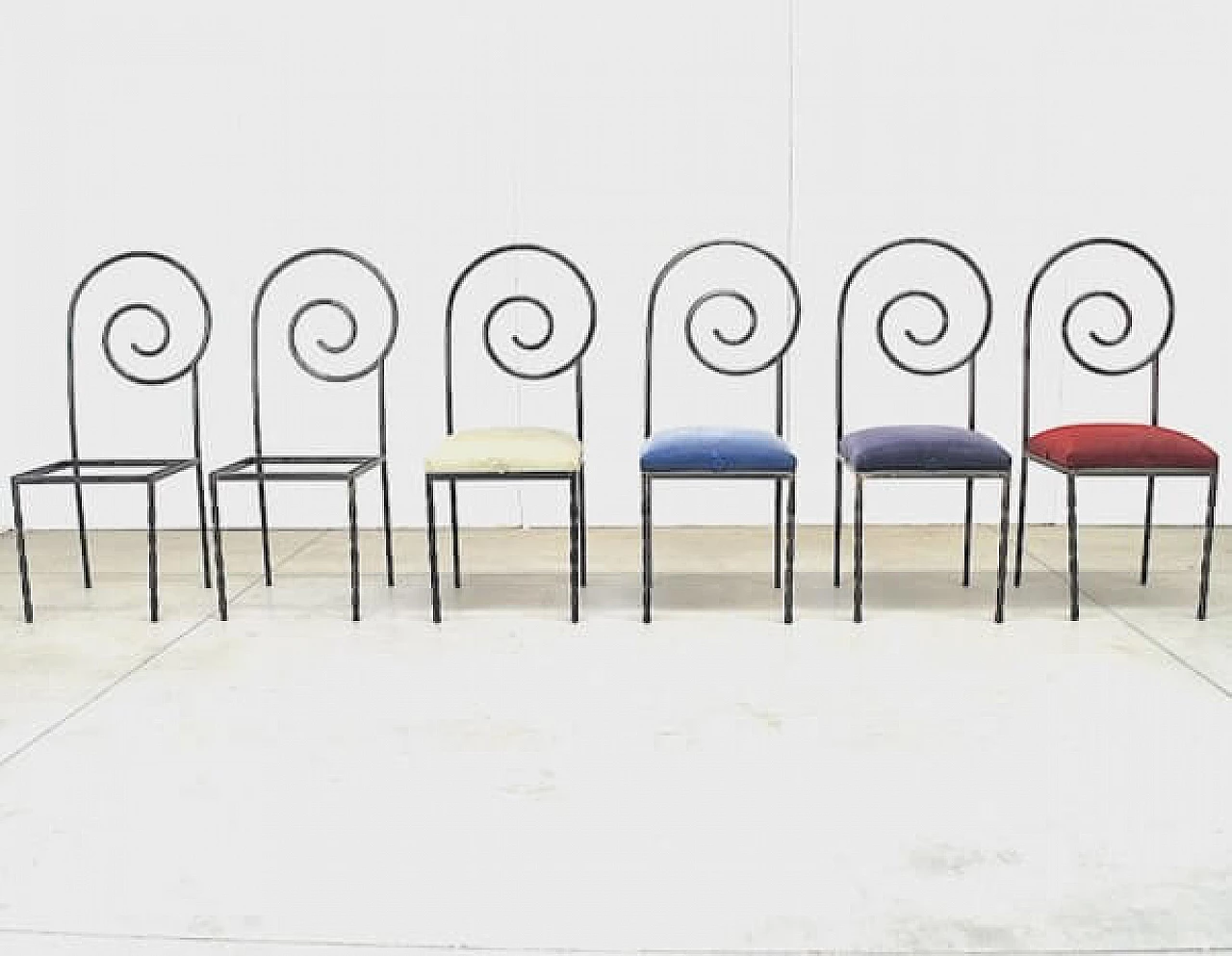 6 Suspiral chairs by Luigi Serafini for Sawary & Moroni, 80s 1226442