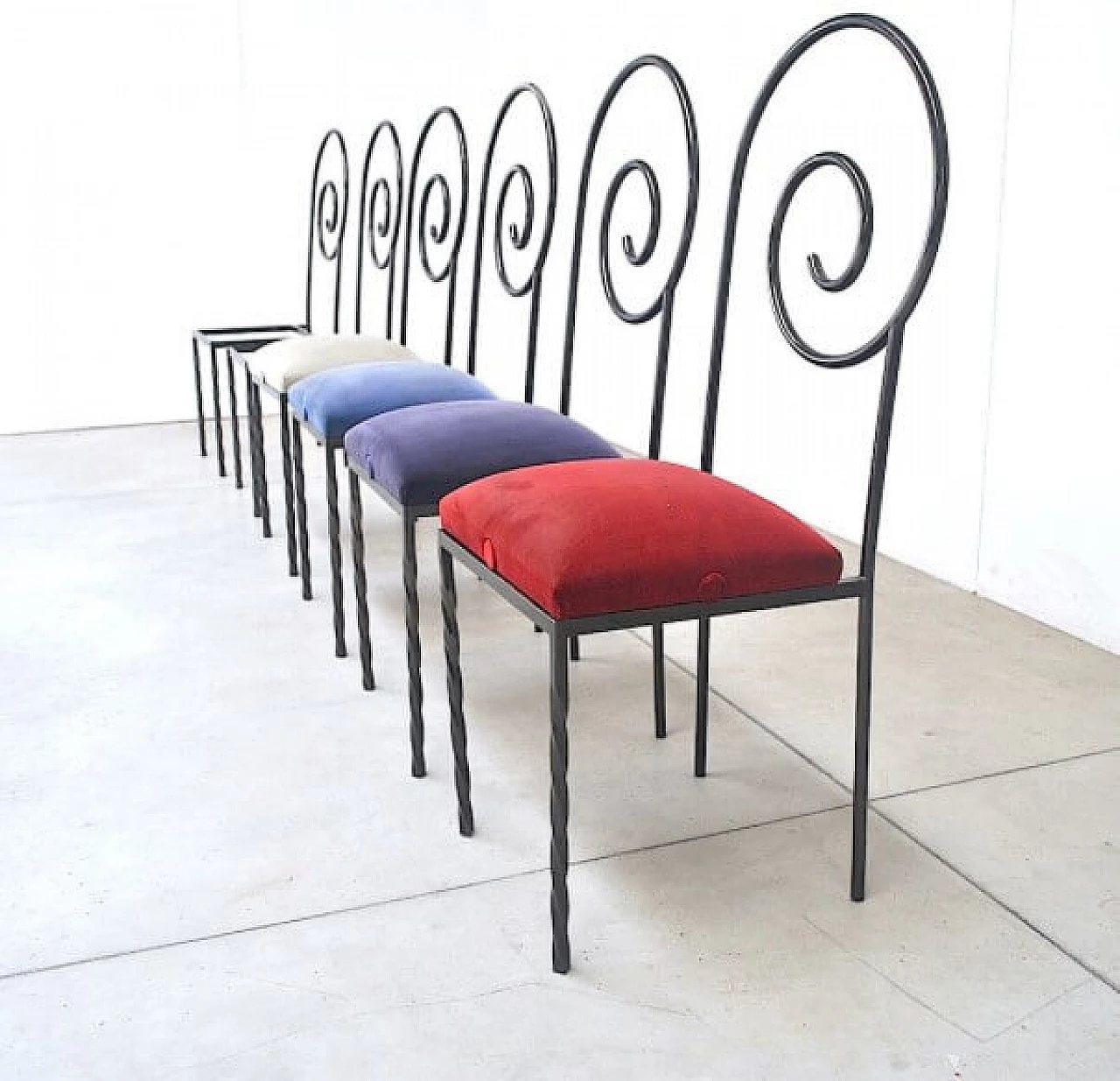 6 Suspiral chairs by Luigi Serafini for Sawary & Moroni, 80s 1226443