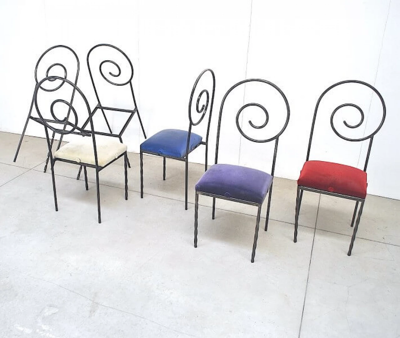 6 Suspiral chairs by Luigi Serafini for Sawary & Moroni, 80s 1226444