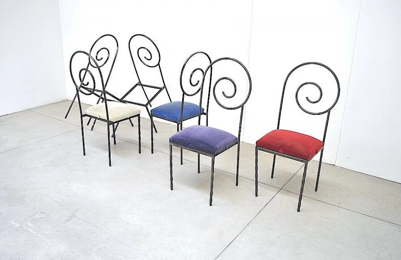 6 Suspiral chairs by Luigi Serafini for Sawary & Moroni, 80s 1226446