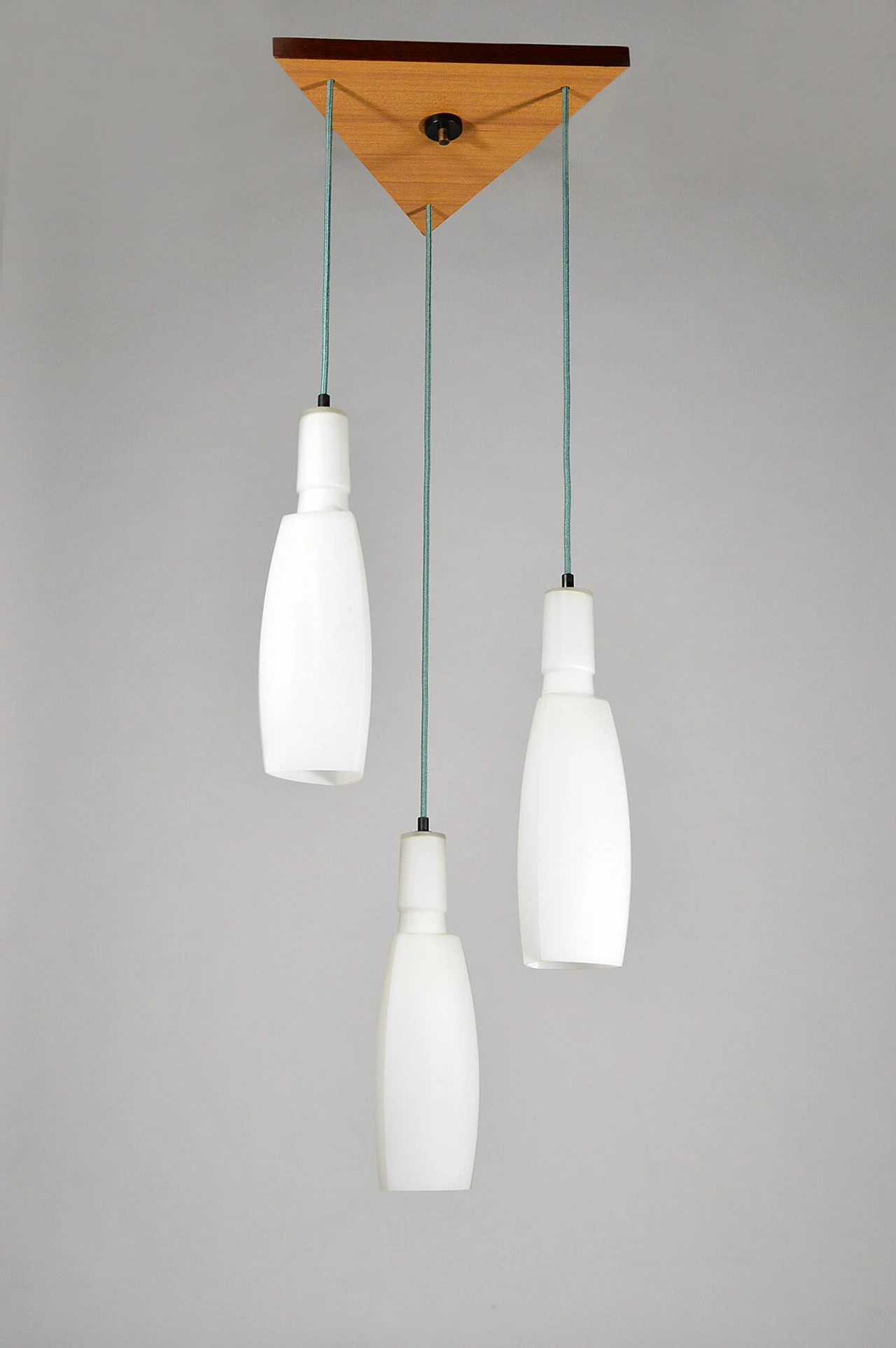Chandelier with 3 glass pendants, 60s 1226452