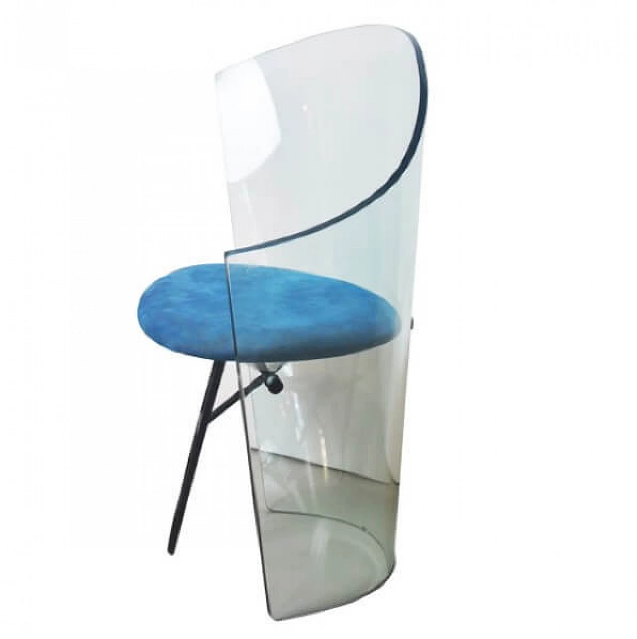 Armchair in curved glass by Louis Dierra, 70s 1226491