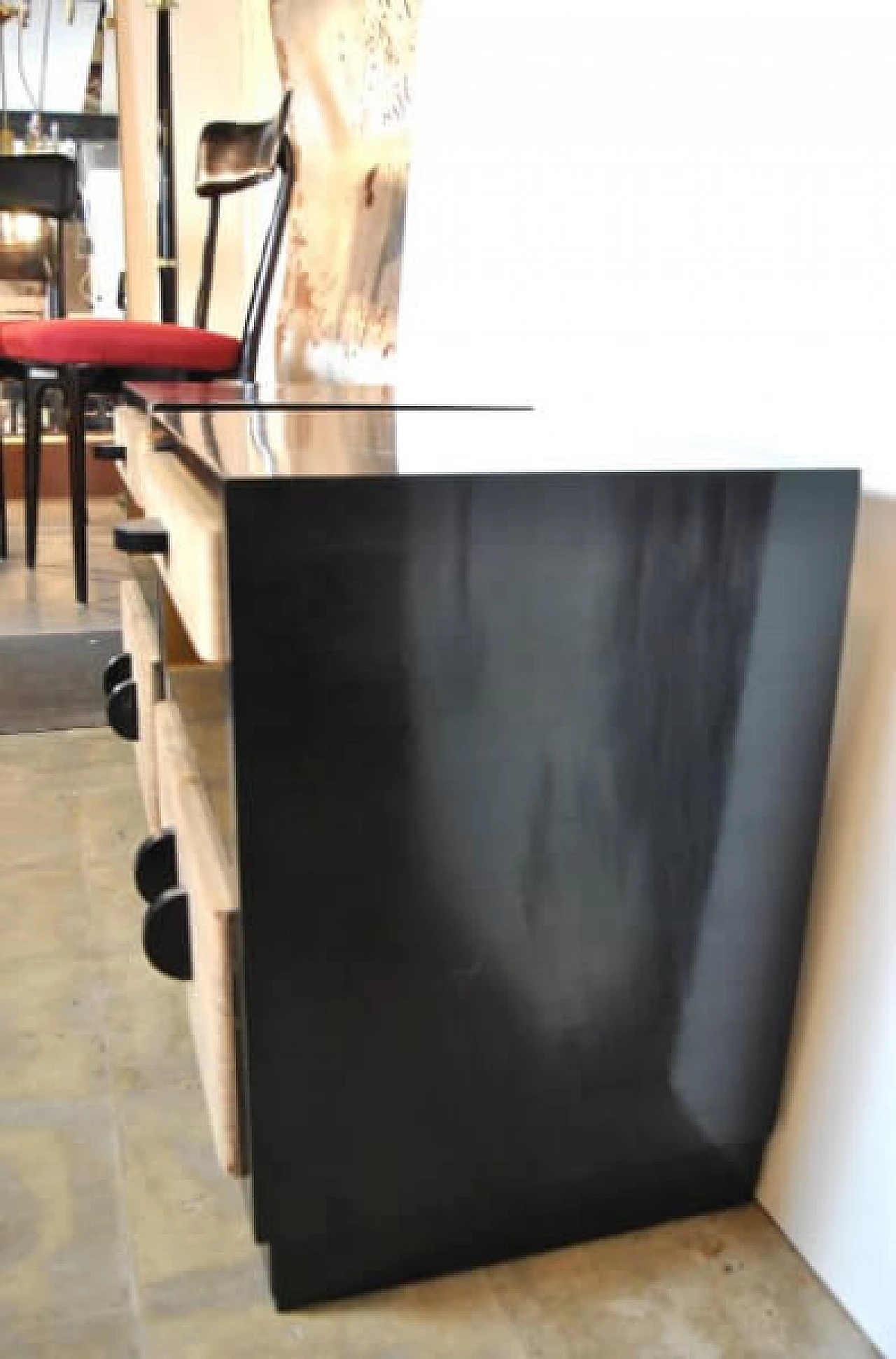 Pair of Art Deco bedside tables in rosewood and lacquered wood, 40s 1226603