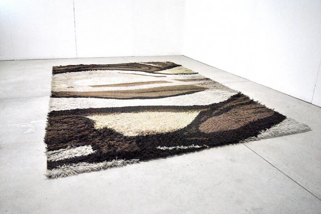 Rectangular wool rug, 70s 1226620