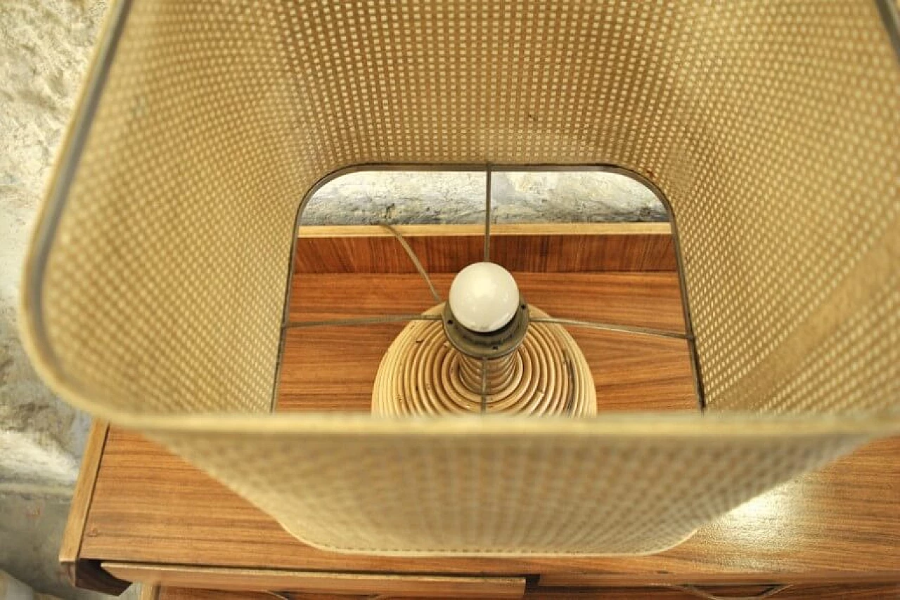 Lampada da tavolo in vimini, anni '60 1226689