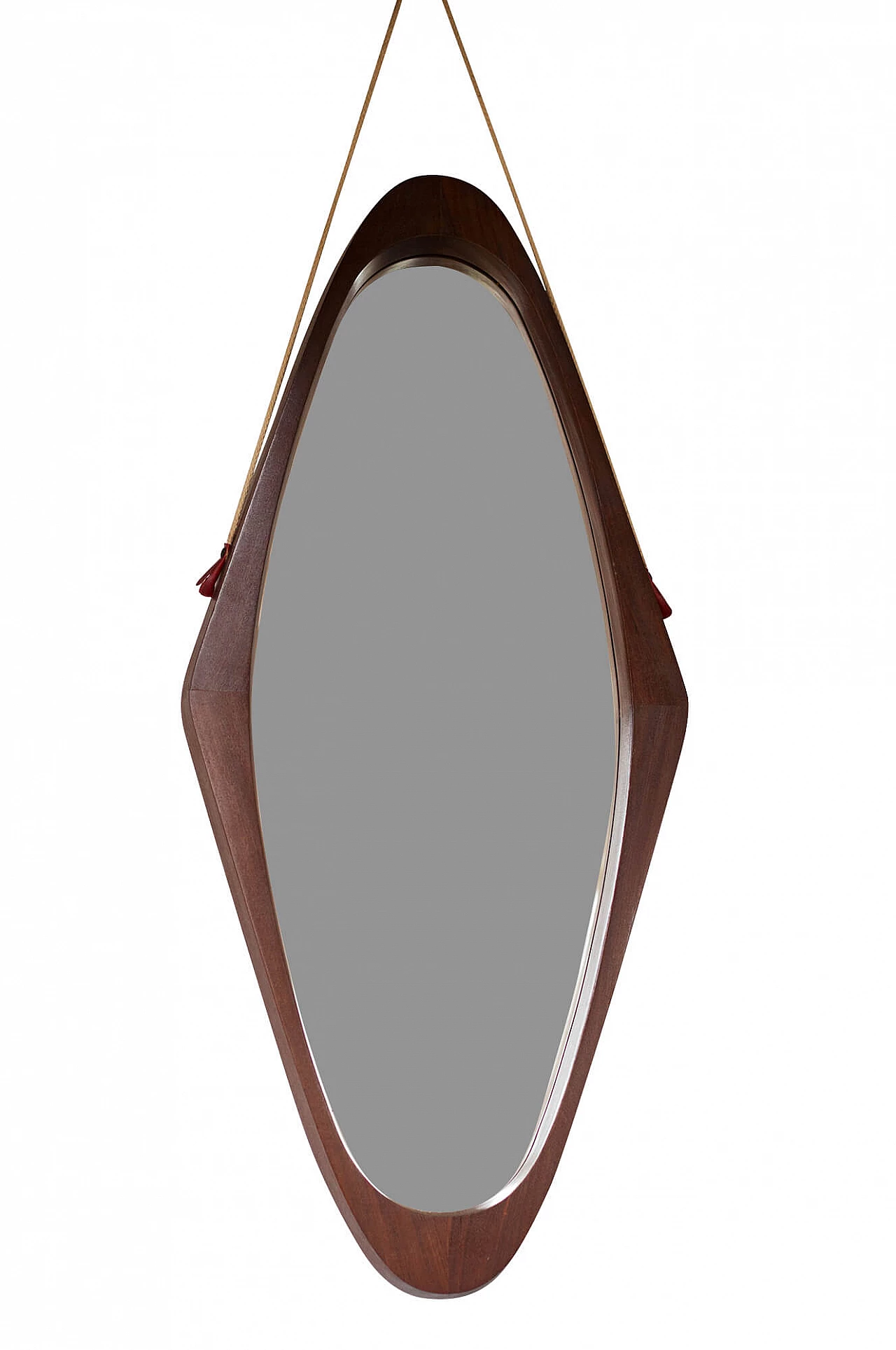 Oval mirror with teak frame, 1950s 1226691