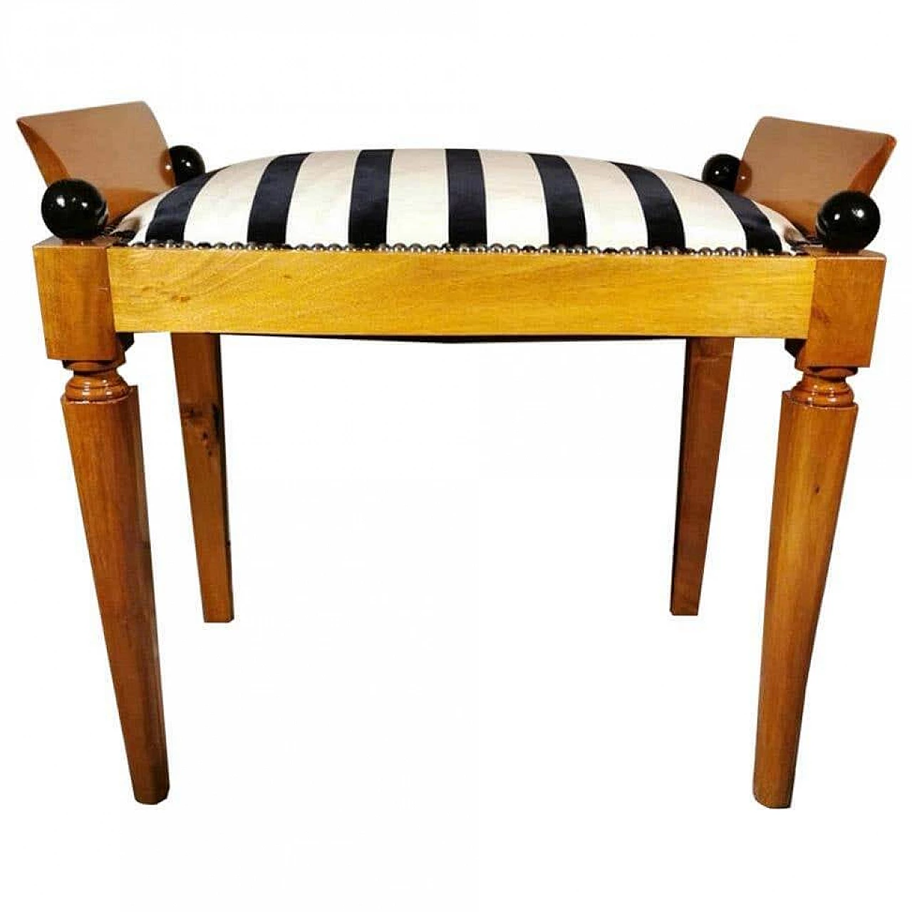 Biedermeier style bench in elmwood and Dedar fabric, 19th century 1226782