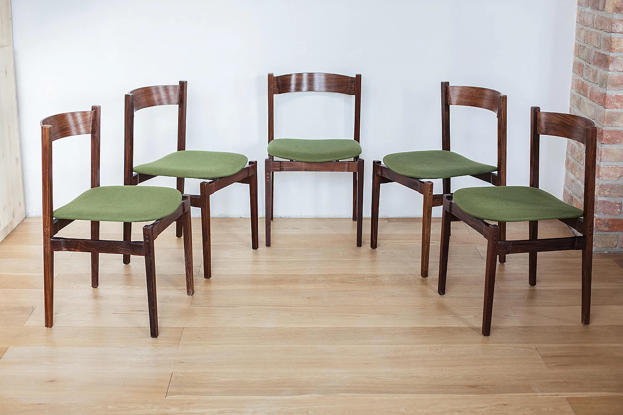Round table 522 by Gianfranco Frattini for Bernini with 5 Chairs 101 by Gianfranco Frattini for Cassina, 60s 1227314