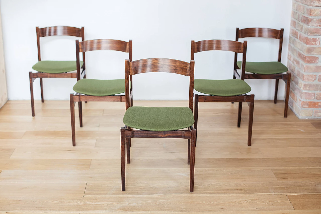 Round table 522 by Gianfranco Frattini for Bernini with 5 Chairs 101 by Gianfranco Frattini for Cassina, 60s 1227316