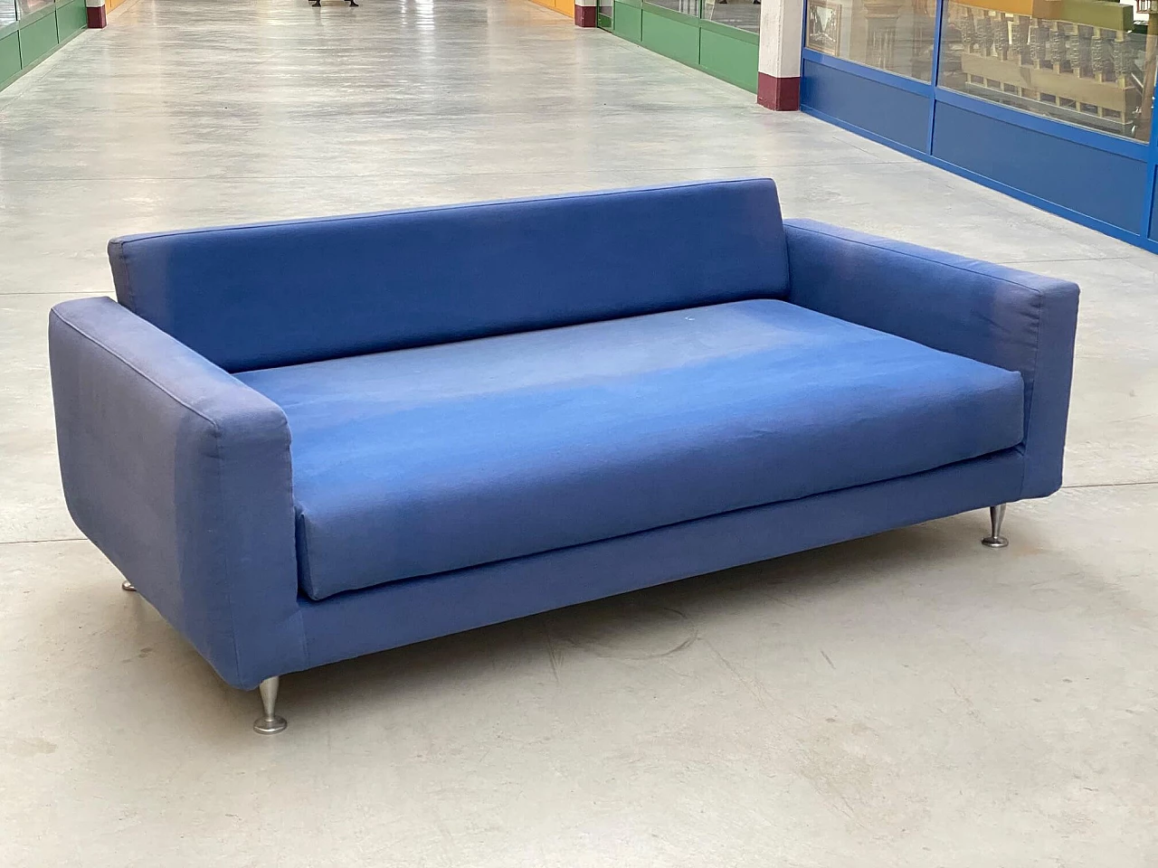 Fabric and steel sofa, 80s 1227459