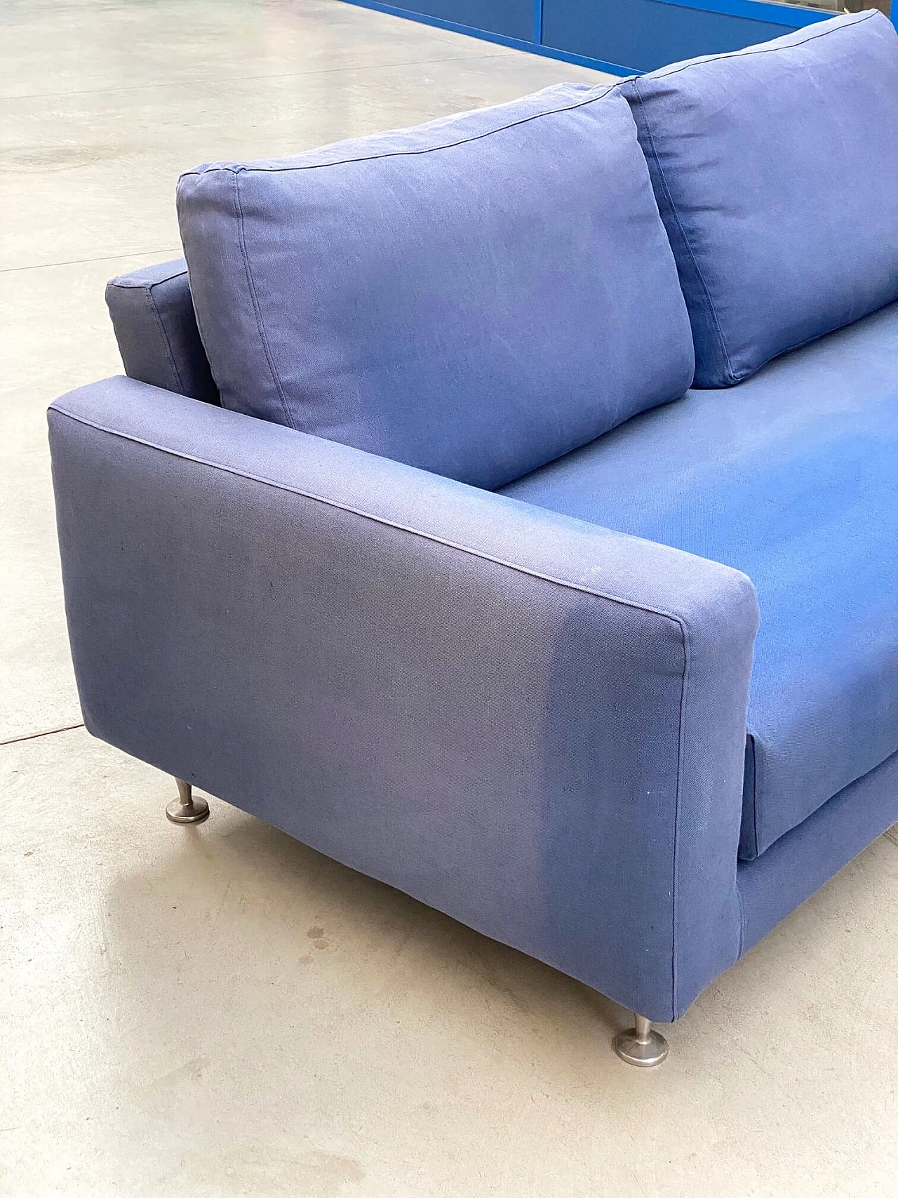 Fabric and steel sofa, 80s 1227468