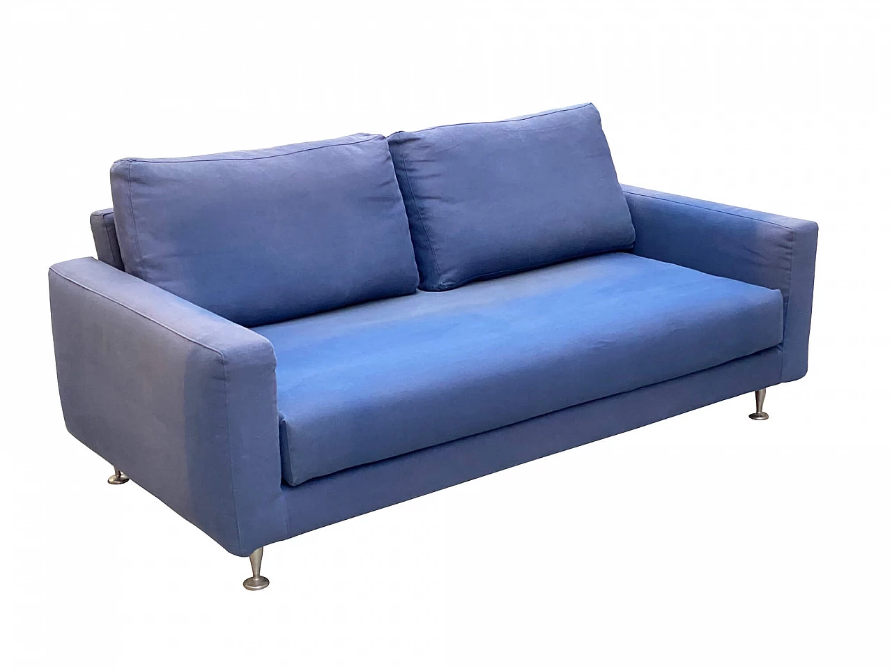 Fabric and steel sofa, 80s 1227517