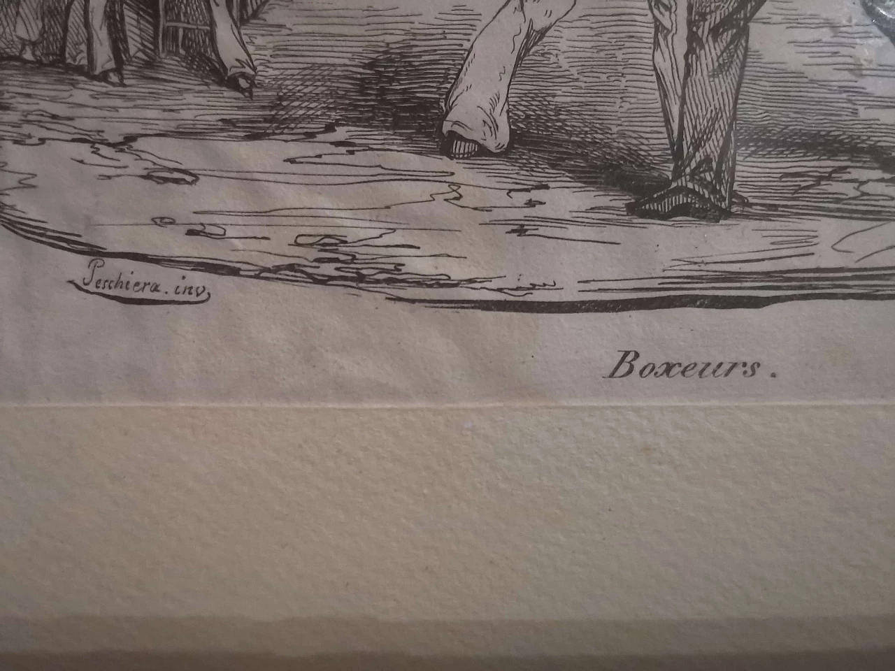 Framed illustration of Boxe subject, 19th century 1227579