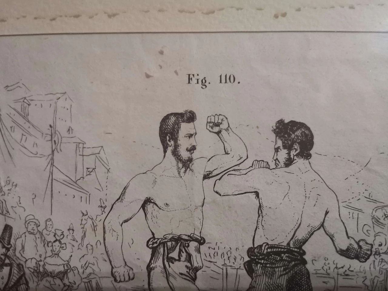 Framed illustration of Boxe subject, 19th century 1227580