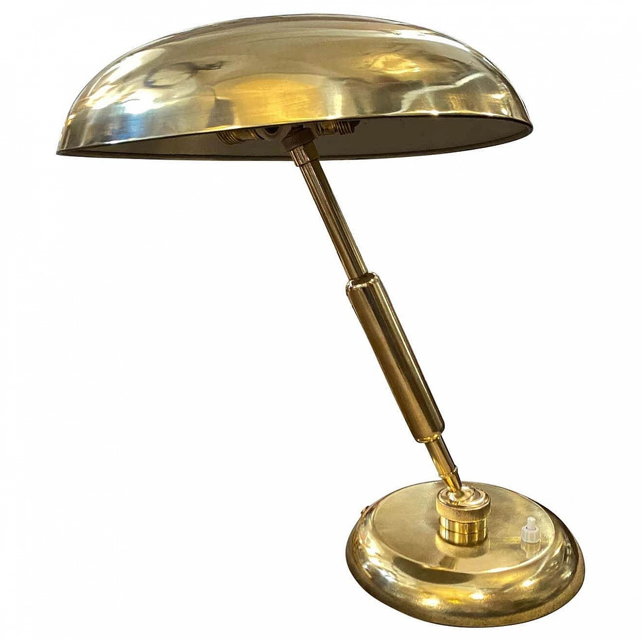 Lampada da tavolo in ottone massiccio nello stile di Angelo Lelli, anni '50 1227835