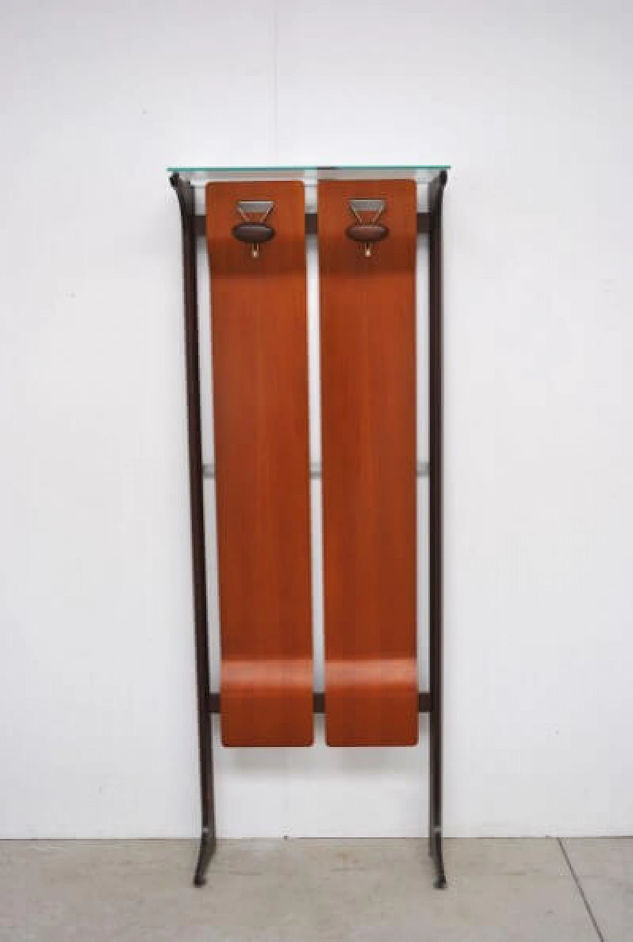 Coat stand in wood and glass by Gianfranco Frattini, 60s 1227944