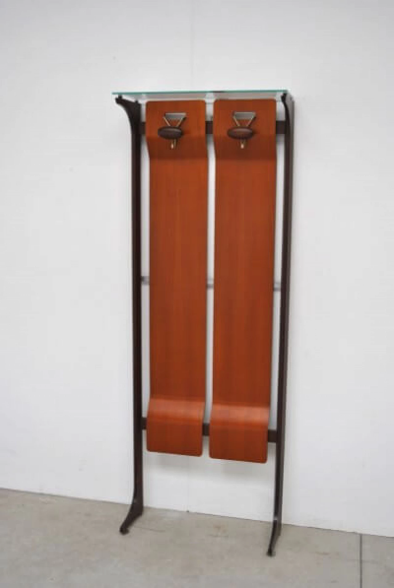 Coat stand in wood and glass by Gianfranco Frattini, 60s 1227945