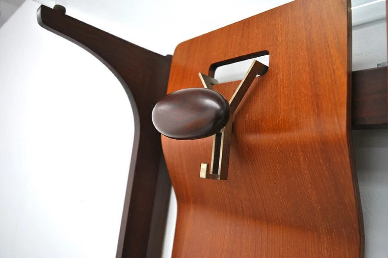 Coat stand in wood and glass by Gianfranco Frattini, 60s 1227950