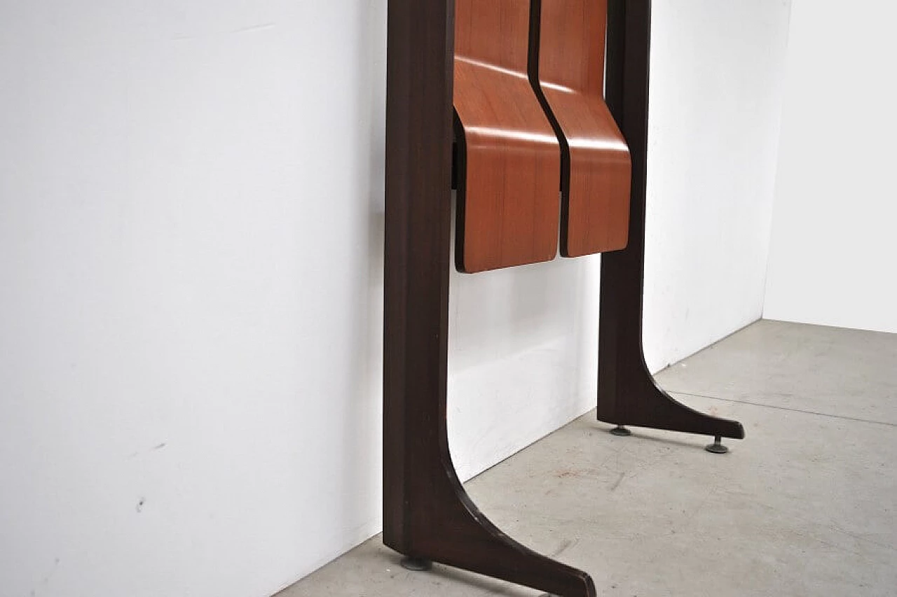 Coat stand in wood and glass by Gianfranco Frattini, 60s 1227951