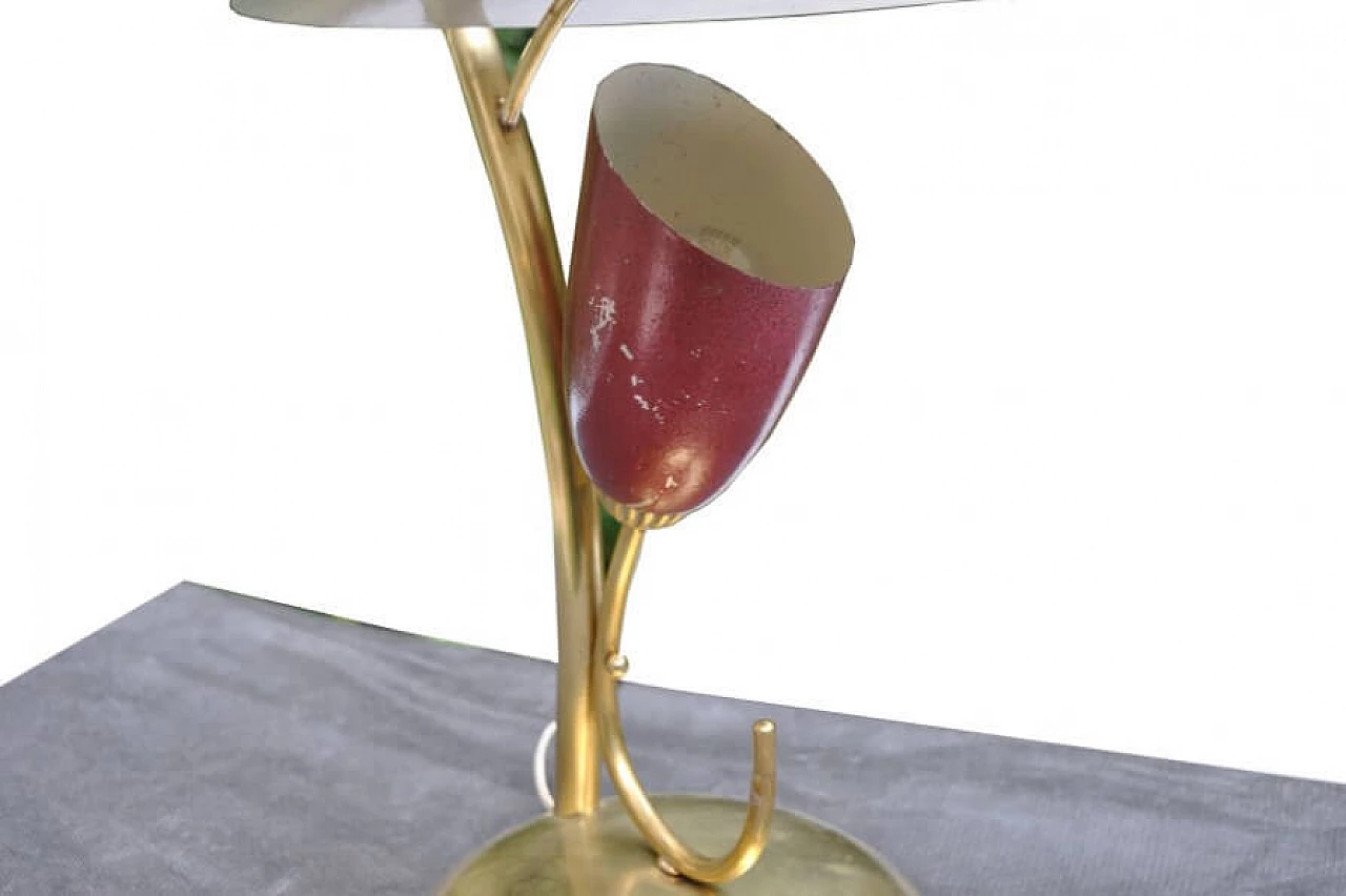 Lampada da tavolo in ottone e alluminio, anni '50 1228086